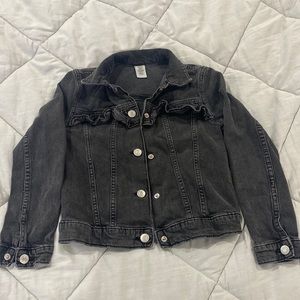 Girls H&M black denim jacket